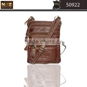 Leather Sling Bag Black Color. Genuine Leather thumbnail-1