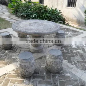 Hot Sale Black and Yellow Granite Stone Bench thumbnail-2