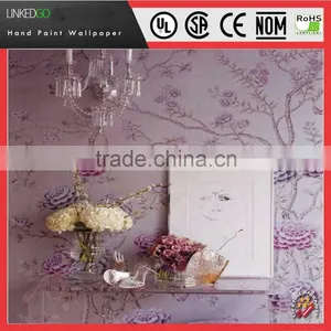 Good Quality Material Wallpaper Hotel Hand-painting Silk Wallpaper thumbnail-4