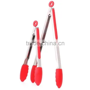 Home & Garden Silicone Laser Logo Handle Stainless Steel 304 BBQ Tong thumbnail-4