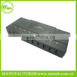 Super Speed Multi USB 3.0 10-Port Hub External Powered With Adaper thumbnail-1