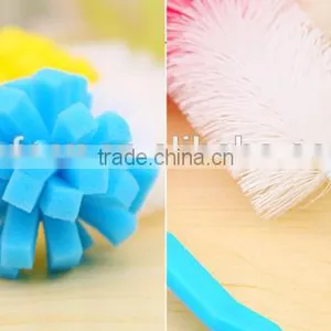 Good Design Long Handle Glass Bottle Cup Cleaning Brush With Sponge Head thumbnail-5
