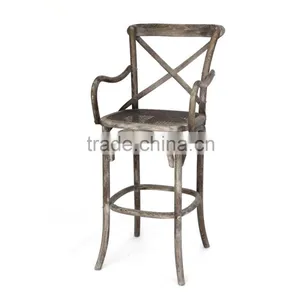 New Fashion Antique Wooden Arm French Style Dining Bar Chair thumbnail-1