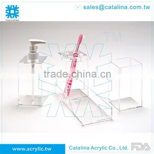 Tooth Brush, Set or Separate of Tumbler Cotton Jar Lotion Dispenser Soap Dish Acrylic Bathroom Accessory thumbnail-3