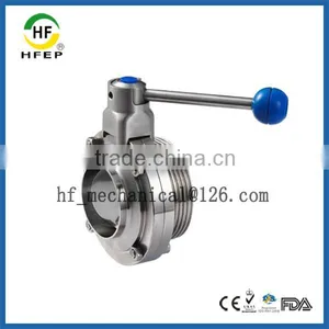 OD19mm Combined Connection Stainless Steel 304 Sanitary Butterfly Valve thumbnail-1