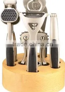 Hot Sale Wooden Stand Kitchen Tool Set Stainless Steel thumbnail-2