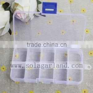 2.3*7.2*13.2CM Plastic 10 Slots Adjustable Jewelry Clear Storage Box Case Organizer Container thumbnail-2