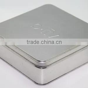 Empty Silver Customized Printing Square Tin Cans thumbnail-1