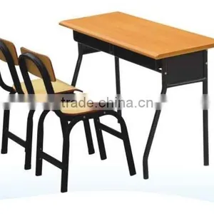 Cheep Detachable 2-person Desk & Chair School Furniture A-130 thumbnail-1