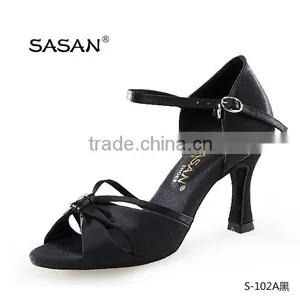 Satin Woman Latin Dance Shoes Slim High Heel S-102 thumbnail-1