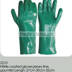 Long Fully Coated Gloves Open Back Nitrile Glove Sandy Finish Cotton Jersey Liner Woven Liner Safe Cuff Nylon Liner thumbnail-1