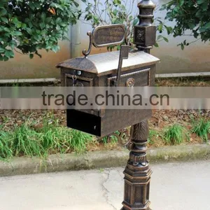 Contemporary Decorative Cast Aluminum Better Box Mailbox With Paper Box Antique Bronze Finish thumbnail-1