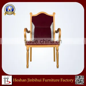 New Design Popular Hotel Antique Wooden Arm Chair thumbnail-2