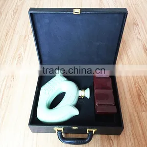 China Factory Wholesale Custom High-grade PU Leather Wine Box, Black Beautiful Gift Box thumbnail-3