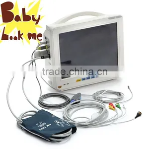 12 Inch 6 Parameter Multifunction Patient Monitor Dual TEMP Dual IBP ETCO2 Side Stream Thermal Recorder Trolley Optional thumbnail-1
