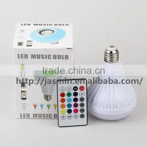 Wholesale Wireless LED RGB Color Bulb Light Bluetooth Control Smart Music Audio Speaker Lamps thumbnail-1