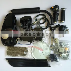 Black Silver 80cc Engine Motor Kit 2 Stroke Gasoline Engine Kit Set Single Cylinder for Motorized Bicycle Bike Motorcycle thumbnail-1