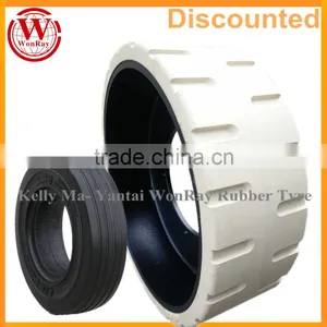 Solid Trailer Tyres Manufacturer Supply 410x130 Solid Rubber Tires for Travel Trailer at Low Price thumbnail-1