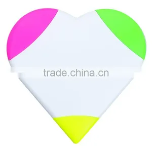 3 in 1 Fluorescent Heart Shaped Beautiful Love Highlighter Promotional Gift/fancy 3in1 Highlighter/multi Colored Highlighter Pen thumbnail-1
