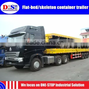 2 20ft/40ft Flat-bed or Skeleton Tri-axle Container Semi Trailer thumbnail-5