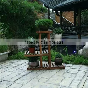OEM Custom Wooden Commercial Plant Flower Pot Rack for Home and Garden thumbnail-5