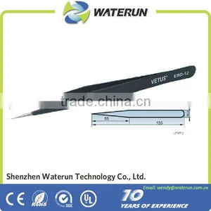 Straight Antistatic Vetus Stainless Steel Tweezers Factory thumbnail-1