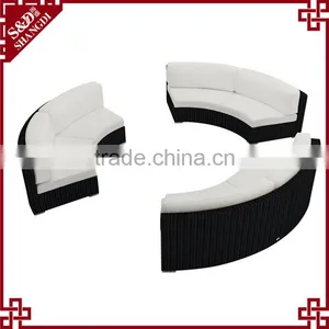 Patio Furniture Wholesale Chic 3 Curved Loveseats Rattan Modern Sofa Set thumbnail-2