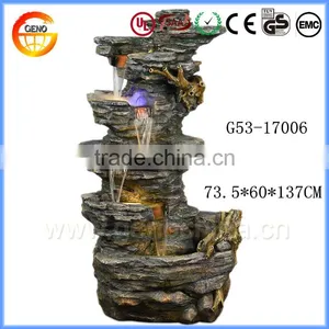 Five Floor Rock Garden Water Decoration Resin Fountain With Stone Appearance thumbnail-1