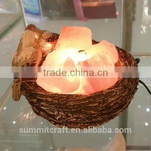 Resin Bird Nest Shaped Rock Natural Crystal Salt Lamps thumbnail-4