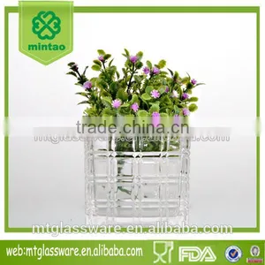 Newest Houshold Type Machine Made the Double Groove Square Vase thumbnail-1
