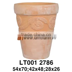 Vietnam Round Classic White Wash Terracotta Planter thumbnail-1