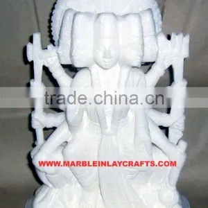 Marble Saraswati Maa Statue With Five Face & Ten Hands thumbnail-1