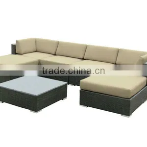 Outdoor Artificial Gray Rattan Wicker Furniture Sofa Set thumbnail-1