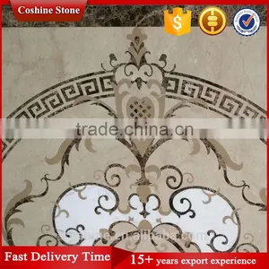 Square Shaped Emperador Light Waterjet Stone Medallion 60*60 Marble Tile thumbnail-3