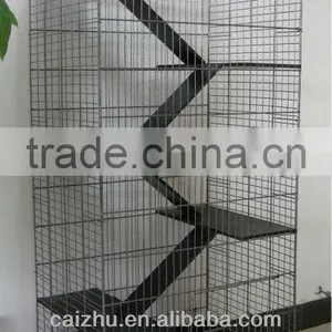 5 Levels Wooden Ladder Big Metal Ferret Chinchilla Hamster Pet Cages thumbnail-1