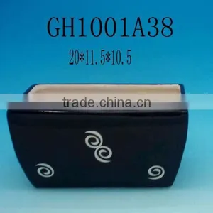 CERAMIC BLACK FLOWER POTS thumbnail-1