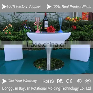 Elegant Popular Stainless Steel Rack Led Round Coffe Table, Led Cocktail Table With IR Remote Control thumbnail-5