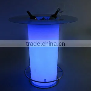 Modern Elegant Led Cocktail Table With Ice Bucket in the Middle thumbnail-1