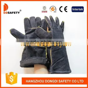 Green Cow Split Reinforced Green Leather Palm Full Lining Wwo Pieces Back Welding Glove thumbnail-1