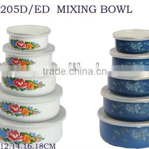 Enamel Storage Bowl Mixing Bowl Salad Bowl Food Container Enamel Bowl With PP Lid thumbnail-6