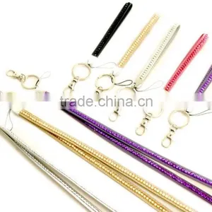 Promotion Gift PU Leather Lanyard With Crystal Gem, Swivel Snap Hooks, Key Ring Accembly, Acrylic Gem Key Chain thumbnail-5