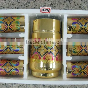 JK017 7pcs Glass Drinking Set With Gold Deco thumbnail-5