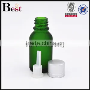 15ml Frosted Glass Bottle Green Colored Essential Oil Frosted Glass Bottle With Silver Aluminum Cap thumbnail-3