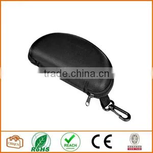 Fashion Portable Safety Hard Zipper Box Case With Carabiner Hook Keyring for Glasses Sunglasses Black thumbnail-1