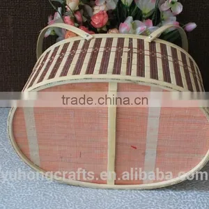 Storage Bamboo Basket With Handle For Picnic thumbnail-3
