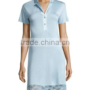 Sleepshirt for Women Short Sleeve Solid Color Pajamas for Women Turkish Cotton Pajamas Women thumbnail-2