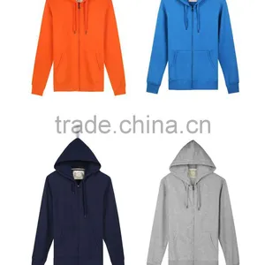 No Pockets Plain Slim Fit Wholesale Zip Hoodies thumbnail-4