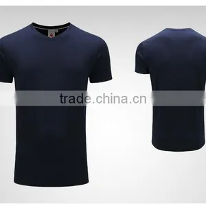 V Neck Fashion Tee Sportswear White Plain Dyed Man Blank Custom Embroidery T-Shirt thumbnail-4