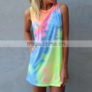2016 Vestidos Watercolor Print Dresses Pencil Women Dress Summer Dresses thumbnail-1