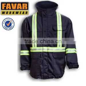 Navy Blue Winter Quilted Cotton FR Workwear Jacket thumbnail-1